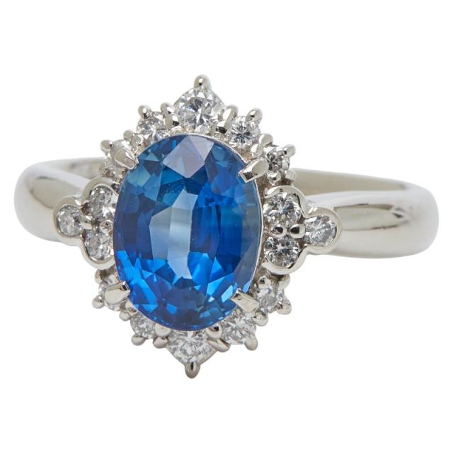 Pt900 プラチナ サファイア2.48ct ダイヤ0.38ct リング 指輪 レディース 13.5号 中古_1