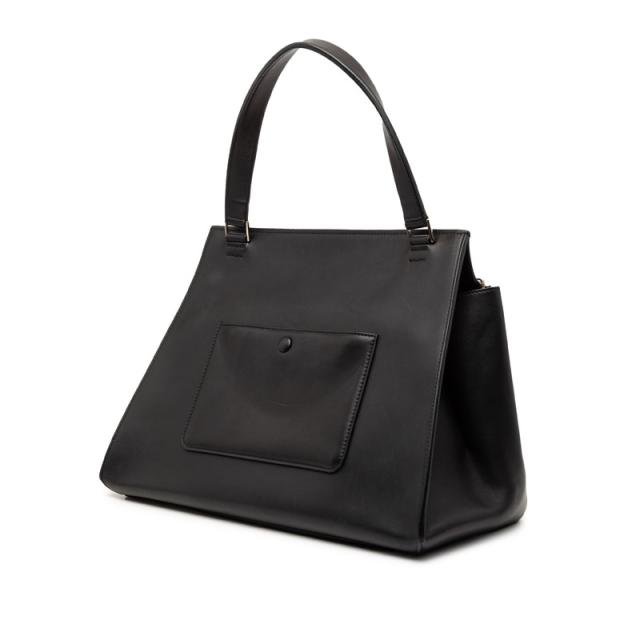 セリーヌ エッジ ミディアム トートバッグ ブラック レッド レザー ハラコ レディース CELINE 【中古】_1