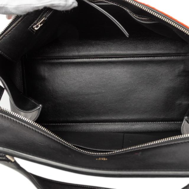 セリーヌ エッジ ミディアム トートバッグ ブラック レッド レザー ハラコ レディース CELINE 【中古】_4