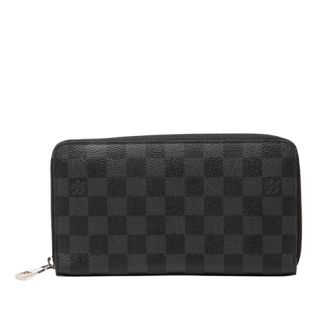 ルイ ヴィトン ダミエ グラフィット ジッピーオーガナイザー ラウンドファスナー 長財布 N63077 ブラック PVC LOUIS VUITTON 【中古】