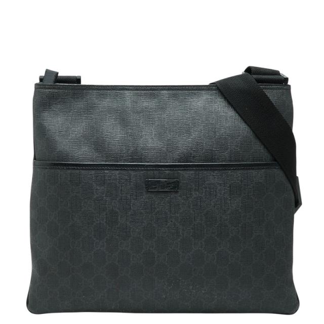 グッチ GGスプリーム 斜め掛け ショルダーバッグ 162904 ブラック PVC メンズ GUCCI 【中古】