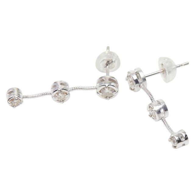 K18WG ホワイトゴールド ダイヤ0.30ct ピアス レディース 中古 【公式 