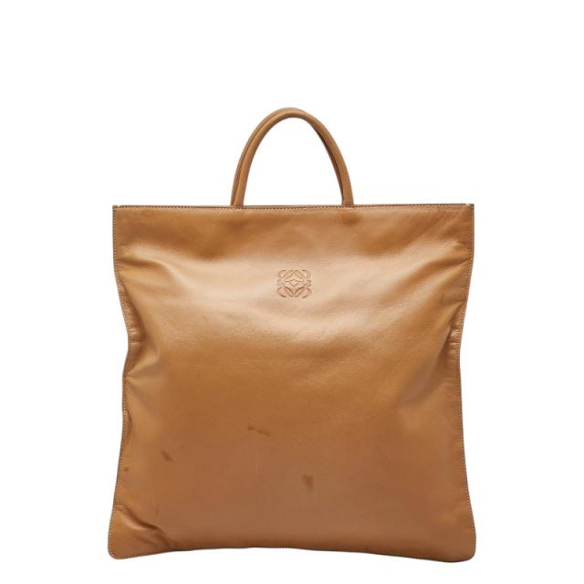ロエベ アナグラム トートバッグ ハンドバッグ ベージュ レザー レディース LOEWE 【中古】