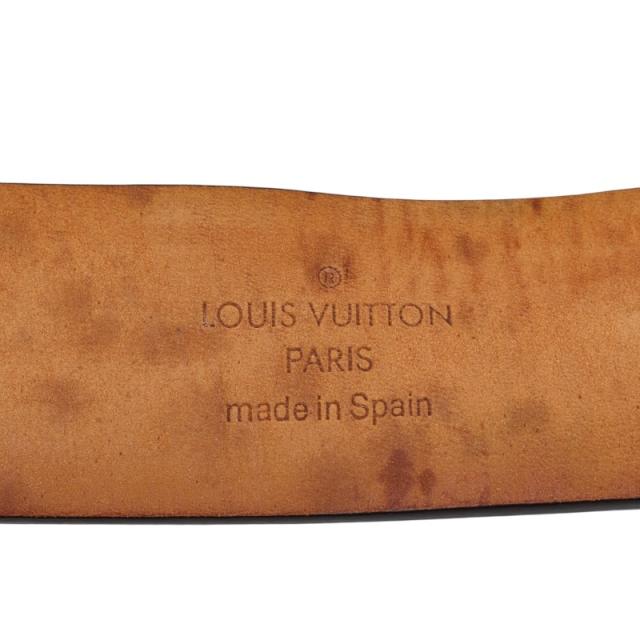ルイ ヴィトン ダミエ サンチュール キャレ ベルト 85/34 M6802U ブラウン ゴールド PVC レザー メンズ LOUIS VUITTON 【中古】_9
