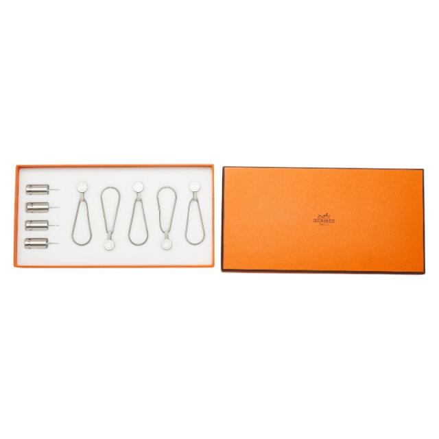 エルメス セリエ FIXATION CARRE BOITIER スカーフホルダー 壁かけ マグネットフック ハンギングセット メタル HERMES 【中古】