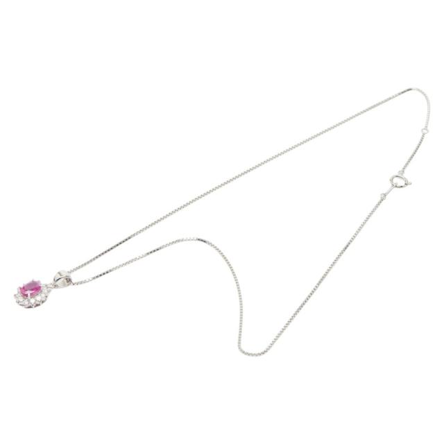 Pt850 プラチナ PM ピーエム ルビー1.03ct ダイヤ0.40ct ペンダント ネックレス レディース 中古_1