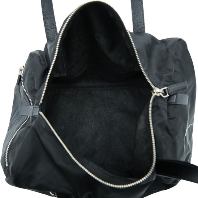 プラダ 三角ロゴプレート ハンドバッグ ブラック ナイロン レザー レディース PRADA 【中古】_8