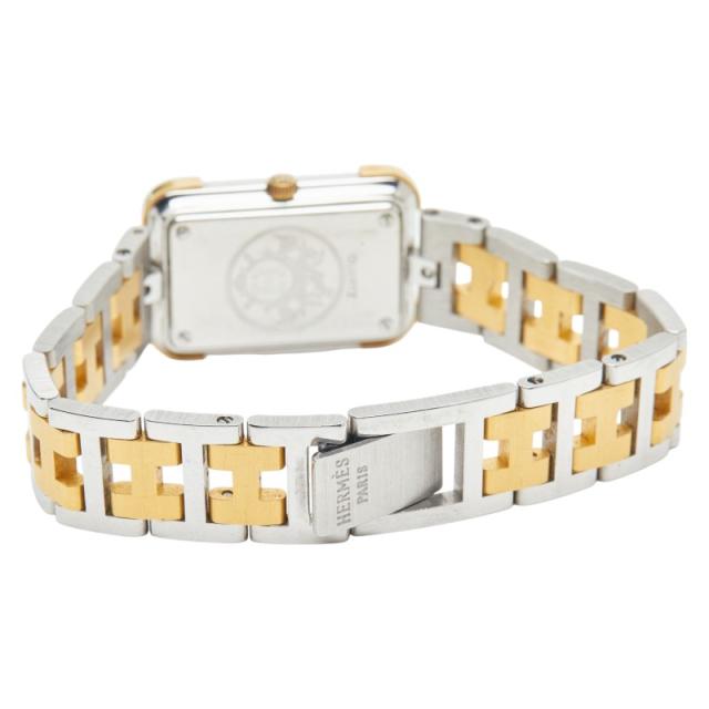 エルメス クロアージュ 腕時計 クオーツ ゴールド文字盤 ステンレススチール メッキ レディース HERMES 【中古】