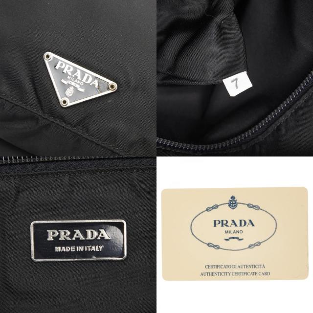 プラダ 三角ロゴプレート ショルダーバッグ V218 ブラック ナイロン レディース PRADA 【中古】_9
