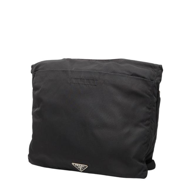 プラダ 三角ロゴプレート ショルダーバッグ V218 ブラック ナイロン レディース PRADA 【中古】_1