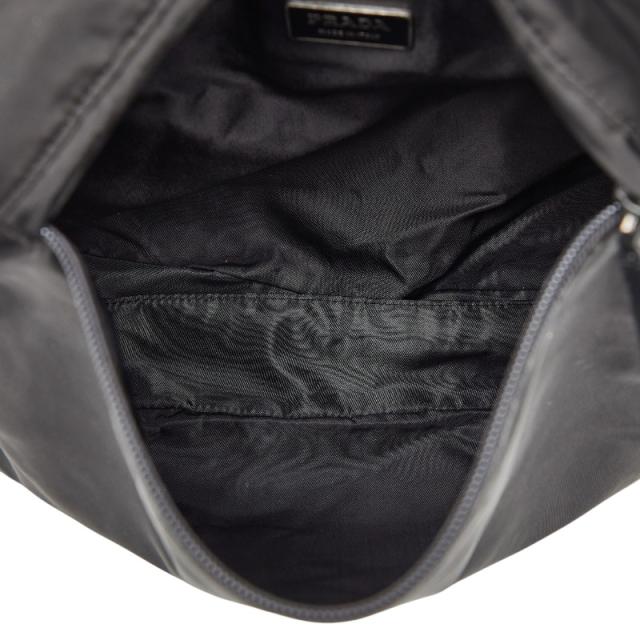 プラダ 三角ロゴプレート ショルダーバッグ V218 ブラック ナイロン レディース PRADA 【中古】_8