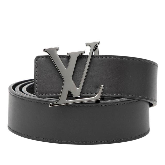 メンズ Louis Vuitton 黒 レザー ベルト