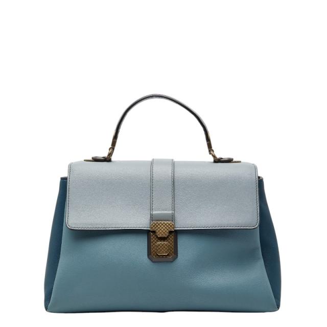 ボッテガヴェネタ ピアッツァ ハンドバッグ ブルー レザー レディース BOTTEGAVENETA 【中古】