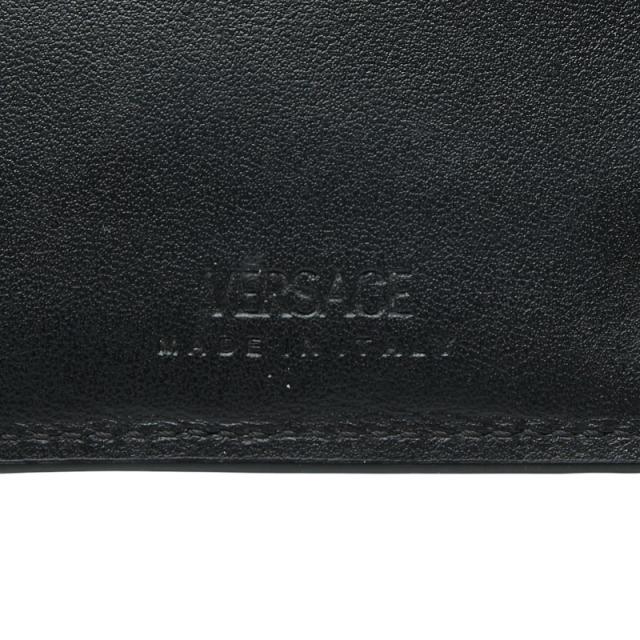 ヴェルサーチェ メドゥーサ ビギー バイフォールド ウォレット 二つ折り財布 無地 ブラック レザー レディース VERSACE 【中古】_6