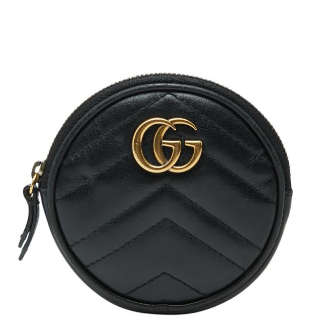 グッチ GGマーモント キルティング ハート コインケース 575160 ブラック レザー レディース GUCCI 【中古】