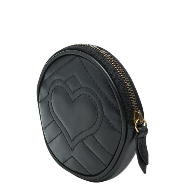 グッチ GGマーモント キルティング ハート コインケース 575160 ブラック レザー レディース GUCCI 【中古】_1