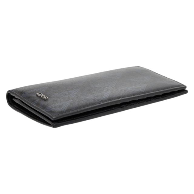 ディオール CDダイヤモンド バーティカル ロングウォレット 長財布 ブラック ネイビー PVC メンズ Dior 【中古】_3