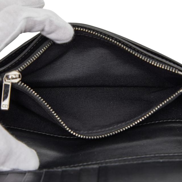 ディオール CDダイヤモンド バーティカル ロングウォレット 長財布 ブラック ネイビー PVC メンズ Dior 【中古】_6