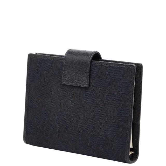 グッチ GGキャンバス - 手帳 手帳カバー 115240 ブラック キャンバス レザー レディース GUCCI 【中古】_1