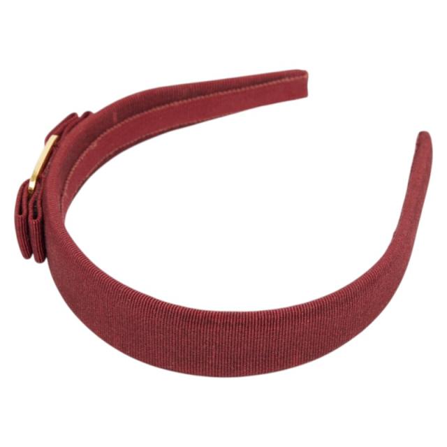 サルヴァトーレフェラガモ ヴァラリボン カチューシャ ヘアアクセサリー レッド キャンバス レディース Salvatore Ferragamo 【中古】_1