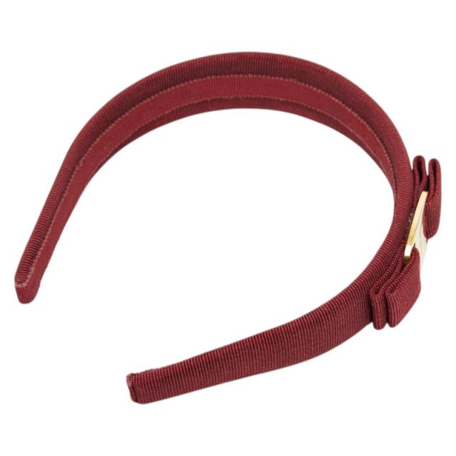 サルヴァトーレフェラガモ ヴァラリボン カチューシャ ヘアアクセサリー レッド キャンバス レディース Salvatore Ferragamo 【中古】_3