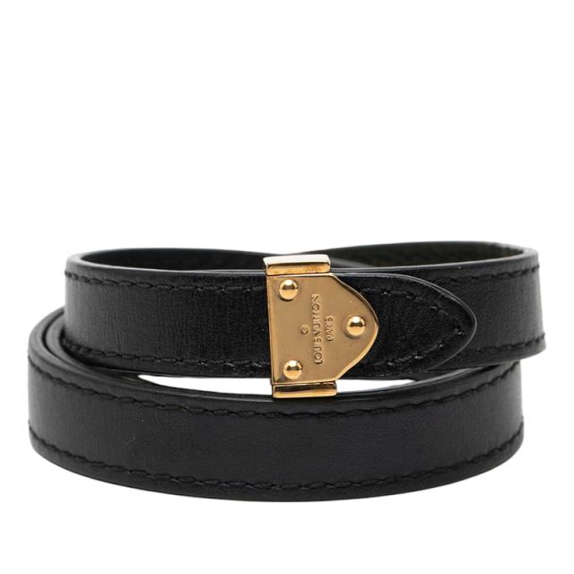 ルイ ヴィトン ブラスレ ボックスイット ブレスレット M6033 ブラック レザー レディース LOUIS VUITTON 【中古】