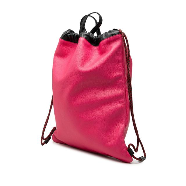 グッチ グッチプリント リュック ドローストリング ナップサック 516639 ピンク ブラック レザー レディース GUCCI 【中古】_1