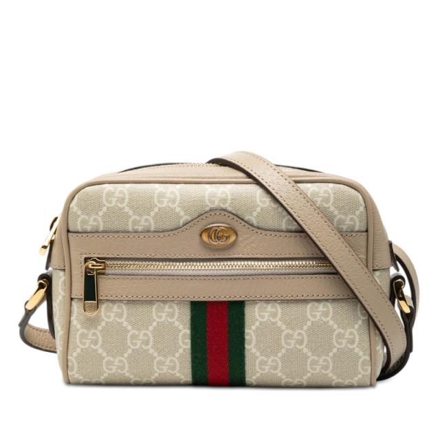 グッチ オフィディア GGスプリーム 斜め掛け ショルダーバッグ ミニバッグ 517350 ベージュ レザー PVC レディース GUCCI 【中古】