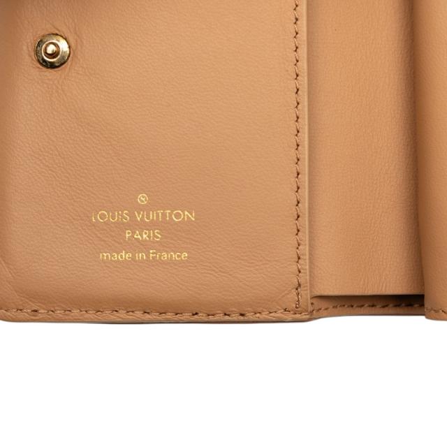 ルイ ヴィトン モノグラム エンボス ポルトフォイユ ルー 二つ折り財布 M81673 キャメル ブラウン ラムレザー LOUIS V