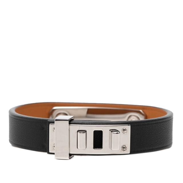 エルメス アス ドゥ クール ブレスレット サイズ：T2 ブラック シルバー ヴォースイフト メタル レディース HERMES 【中古】