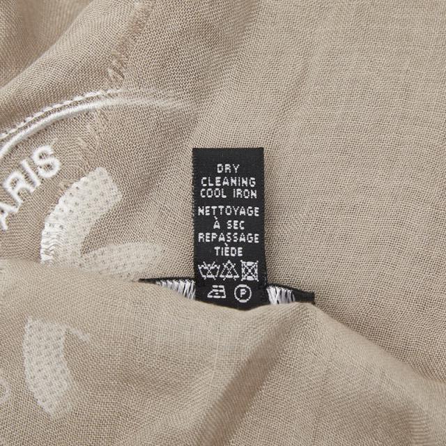 シャネル ロゴ 大判 ストール グレー カシミヤ モダール レディース CHANEL 【中古】_4
