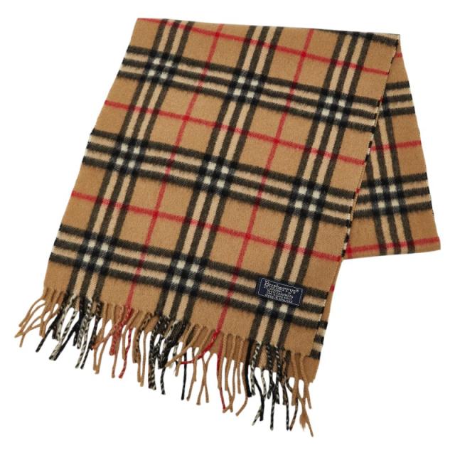 バーバリー ノバチェック マフラー ベージュ マルチカラー カシミヤ レディース BURBERRY 【中古】