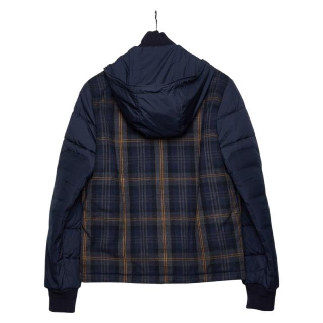 ルイ ヴィトン ダブルジップ チェック ジャケット ブルゾン サイズ44 ネイビー コットン ポリエステル ウール LOUIS VUITTON 【中古】