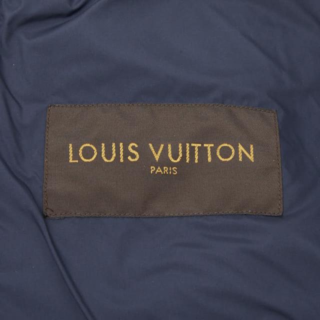 ルイ ヴィトン ダブルジップ チェック ジャケット ブルゾン サイズ44 ネイビー コットン ポリエステル ウール LOUIS VUITTON 【中古】