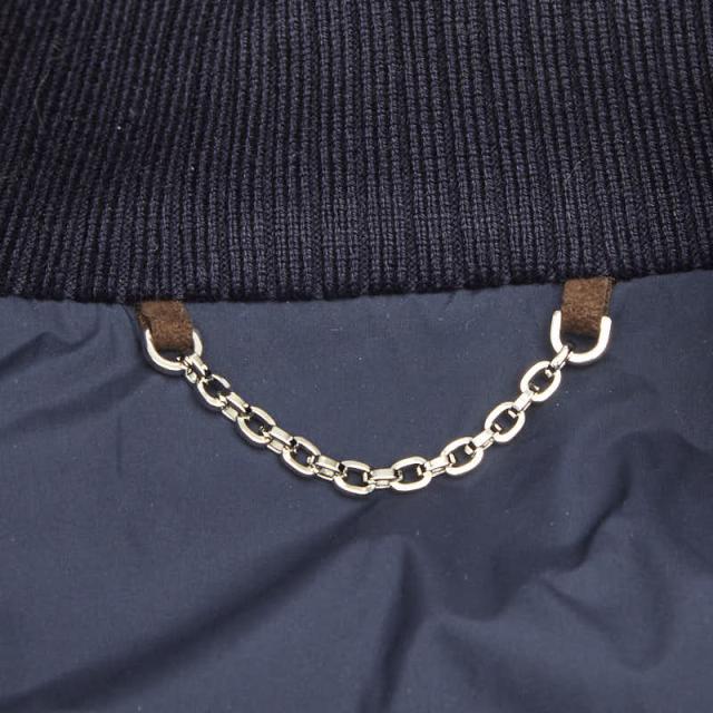 ルイ ヴィトン ダブルジップ チェック ジャケット ブルゾン サイズ44 ネイビー コットン ポリエステル ウール LOUIS VUITTON 【中古】