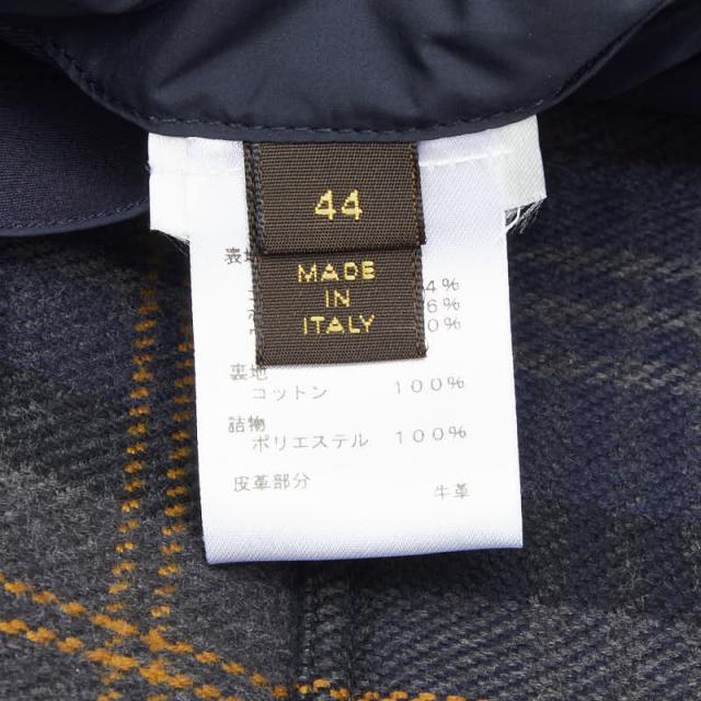 ルイ ヴィトン ダブルジップ チェック ジャケット ブルゾン サイズ44 ネイビー コットン ポリエステル ウール LOUIS VUITTON 【中古】