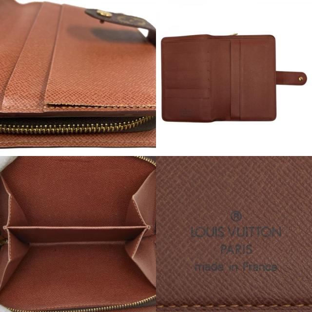 ルイ ヴィトン モノグラム ポルトパピエ 二つ折り財布 M61207 ブラウン PVC レザー レディース LOUIS VUITTON 【中古】