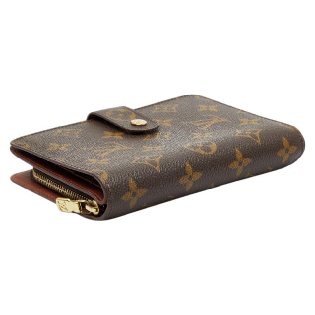 ルイ ヴィトン モノグラム ポルトパピエ 二つ折り財布 M61207 ブラウン PVC レザー レディース LOUIS VUITTON 【中古】