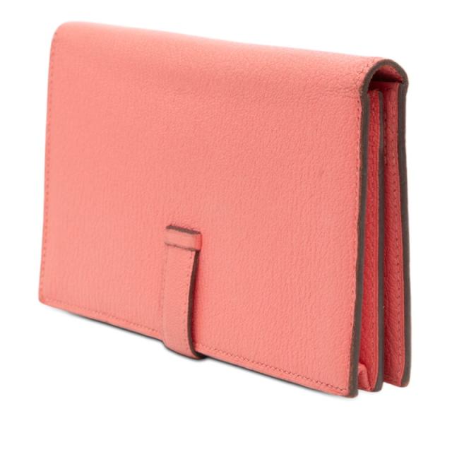 エルメス ベアン スフレ 長財布 ピンク系 フラミンゴ シルバー金具 シェーブル レザー レディース HERMES 【中古】_1