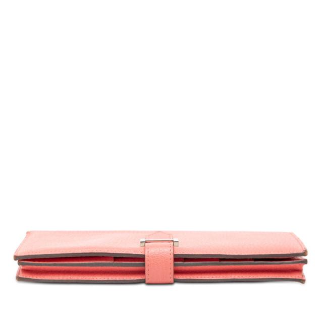 エルメス ベアン スフレ 長財布 ピンク系 フラミンゴ シルバー金具 シェーブル レザー レディース HERMES 【中古】_2