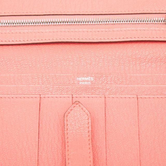 エルメス ベアン スフレ 長財布 ピンク系 フラミンゴ シルバー金具 シェーブル レザー レディース HERMES 【中古】_5