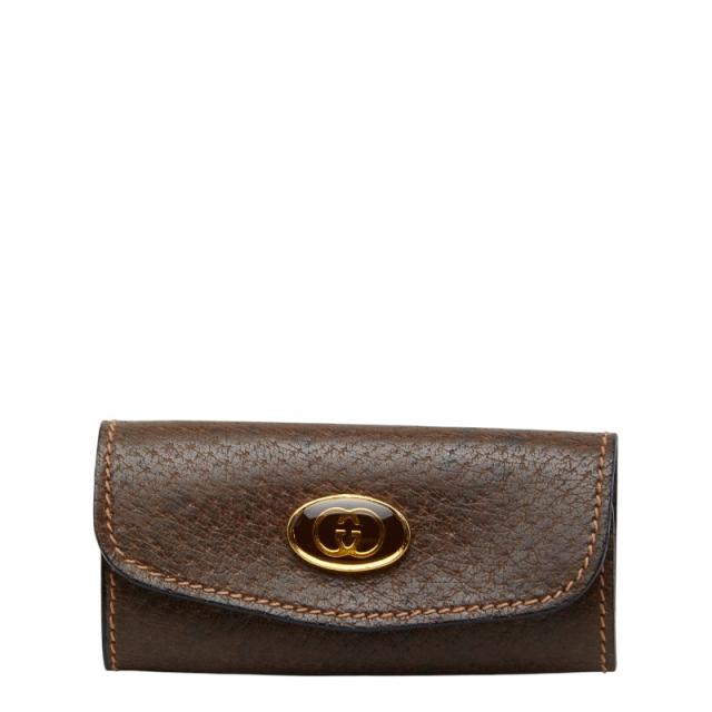 グッチ オールドグッチ キーケース 3連 ブラウン レザー レディース GUCCI 【中古】