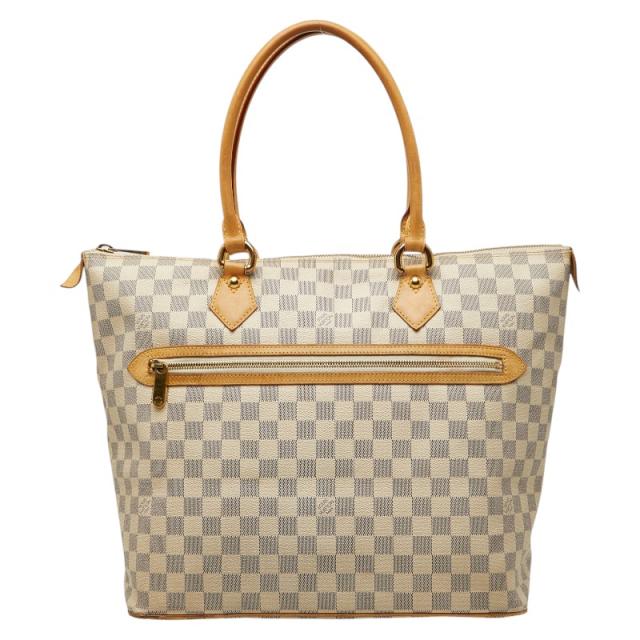 ルイ ヴィトン ダミエ アズール サレヤGM トートバッグ N51184 ホワイト PVC レザー レディース LOUIS VUITTON 【中古】