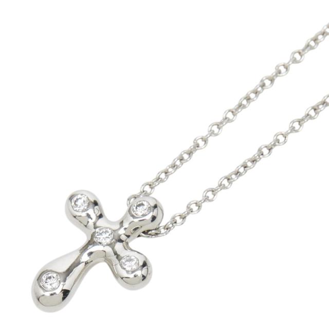ティファニー エルサ ペレッティ スモールクロス ペンダントネックレス シルバー Pt950 プラチナ ダイヤモンド TIFFANY&Co. 【中古】