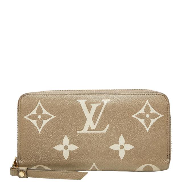 ルイ ヴィトン モノグラム アンプラント ジッピーウォレット ラウンドファスナー 長財布 M69794 ベージュ レザー LOUIS VUITTON 【中古】
