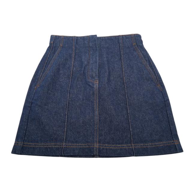 フェンディ 台形 デニム ミニスカート サイズ38 インディゴ ブルー コットン レディース FENDI 【中古】