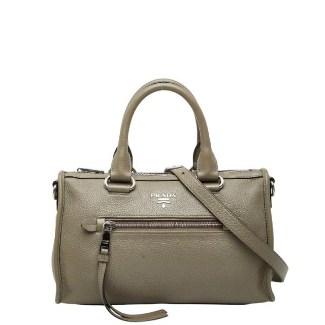 プラダ ハンドバック ショルダーバッグ 2WAY 1BB022 薄墨色 なめし革 レディース PRADA 【中古】
