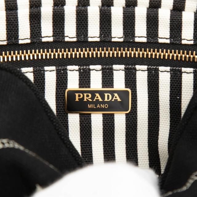 プラダ ロゴ カナパ ミニ ポーチ 小物入れ 1NA021 ブラック キャンバス レディース PRADA 【中古】_4