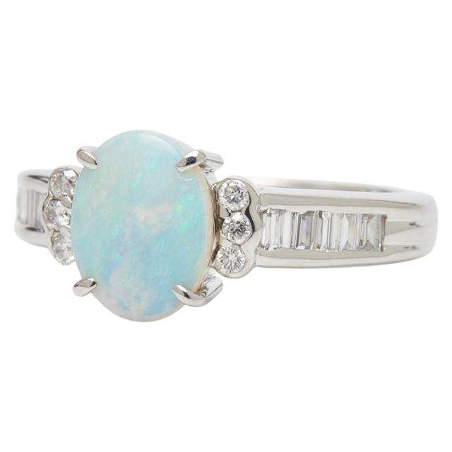 Pt900 プラチナ オパール0.79ct ダイヤ0.33ct リング 指輪 レディース 11.5号 中古_1