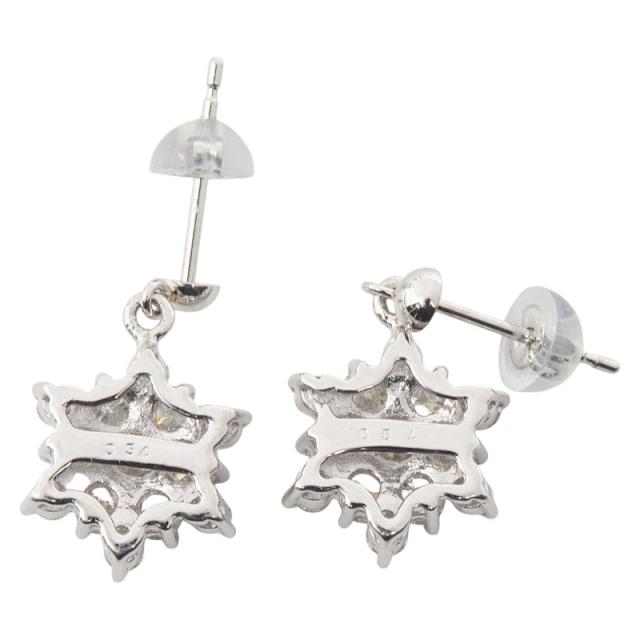 Pt900 プラチナ ダイヤ1.08ct スノーモチーフ ピアス レディース 中古_2